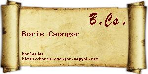 Boris Csongor névjegykártya
